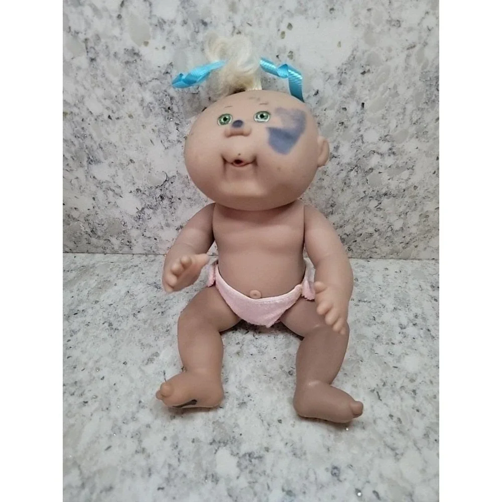 Vintage Mattel 1990 Cabbage Patch Kids First Edition Vinyl Doll‎ Green Eyes *INK